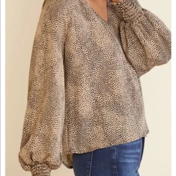 Evereve Allison Joy Blair leopard print v neck blouse size XS - Picture 5 of 12